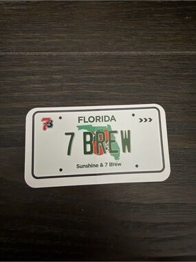 7 Brew Florida License Plate Sticker